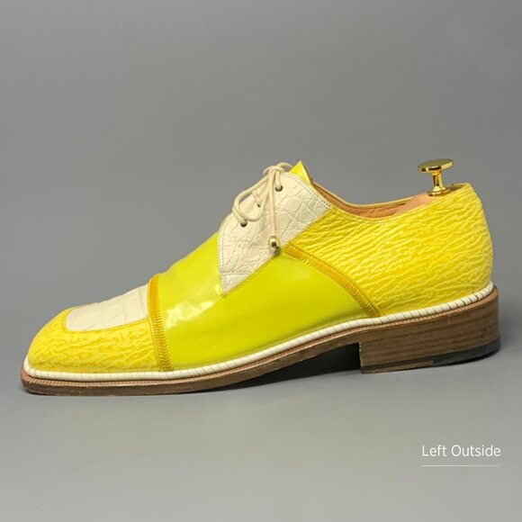 * RARE * MAURI Genuine Alligator / Shark Skin & Patent Leather / Men's 10M - Picture 8 of 14